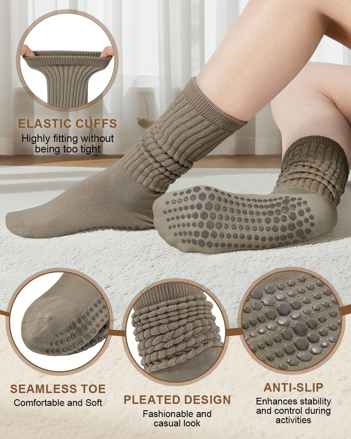 Century Star Non-Slip Yoga Pilates Socks