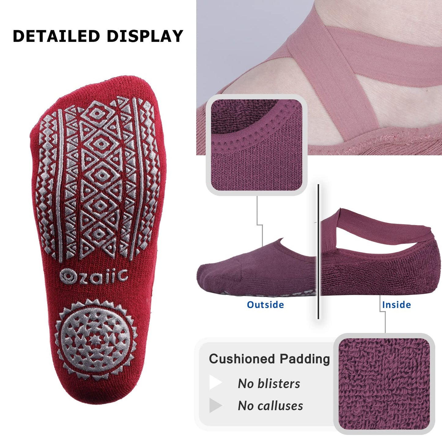 Ozaiic Non-Slip Yoga Socks for Women