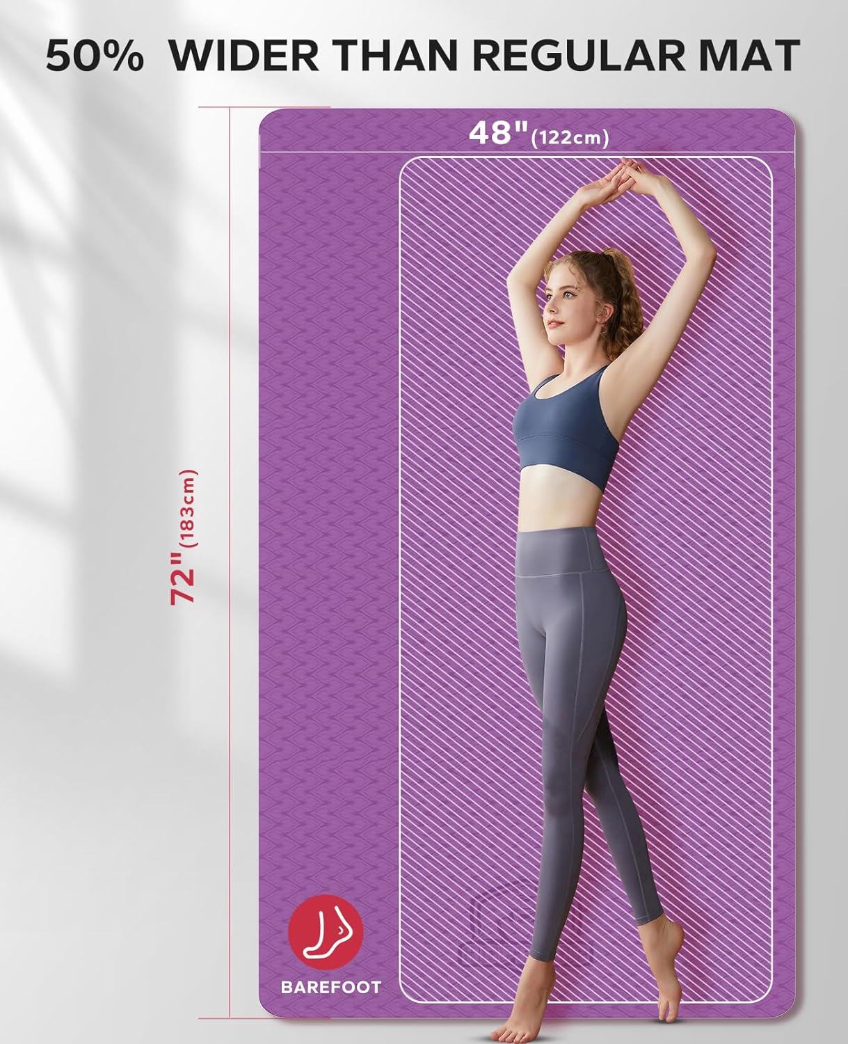 HAPBEAR Extra-Large Non-Slip Yoga & Exercise Mat