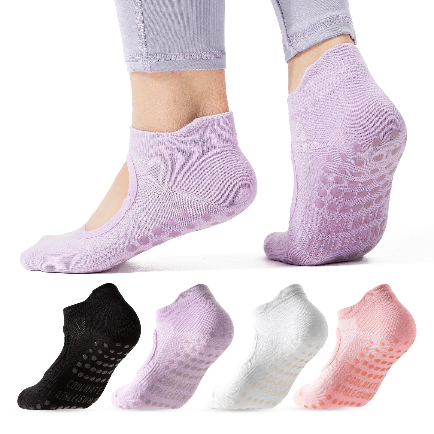 CoolMate Women’s Non-Slip Pilates Yoga Socks