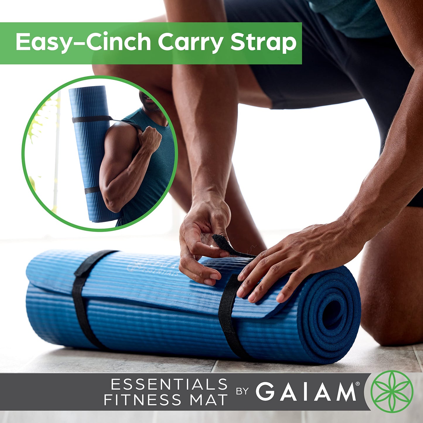 Gaiam Essentials Thick Yoga Mat with Carrier Strap