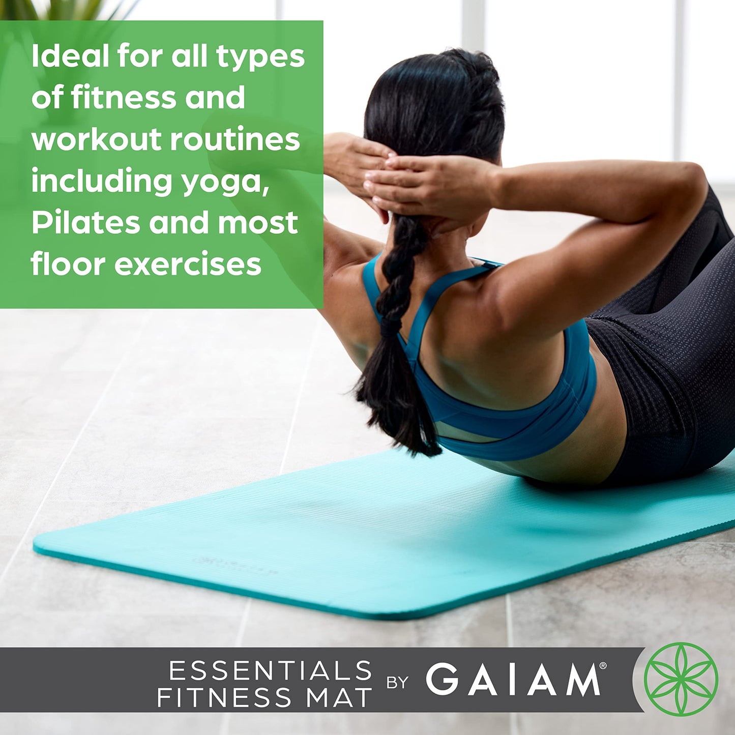 Gaiam Essentials Thick Yoga Mat with Carrier Strap