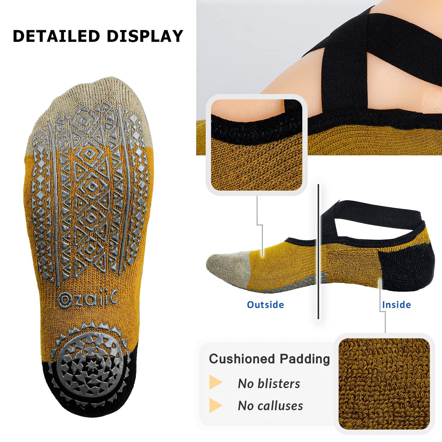 Ozaiic Non-Slip Yoga Socks for Women