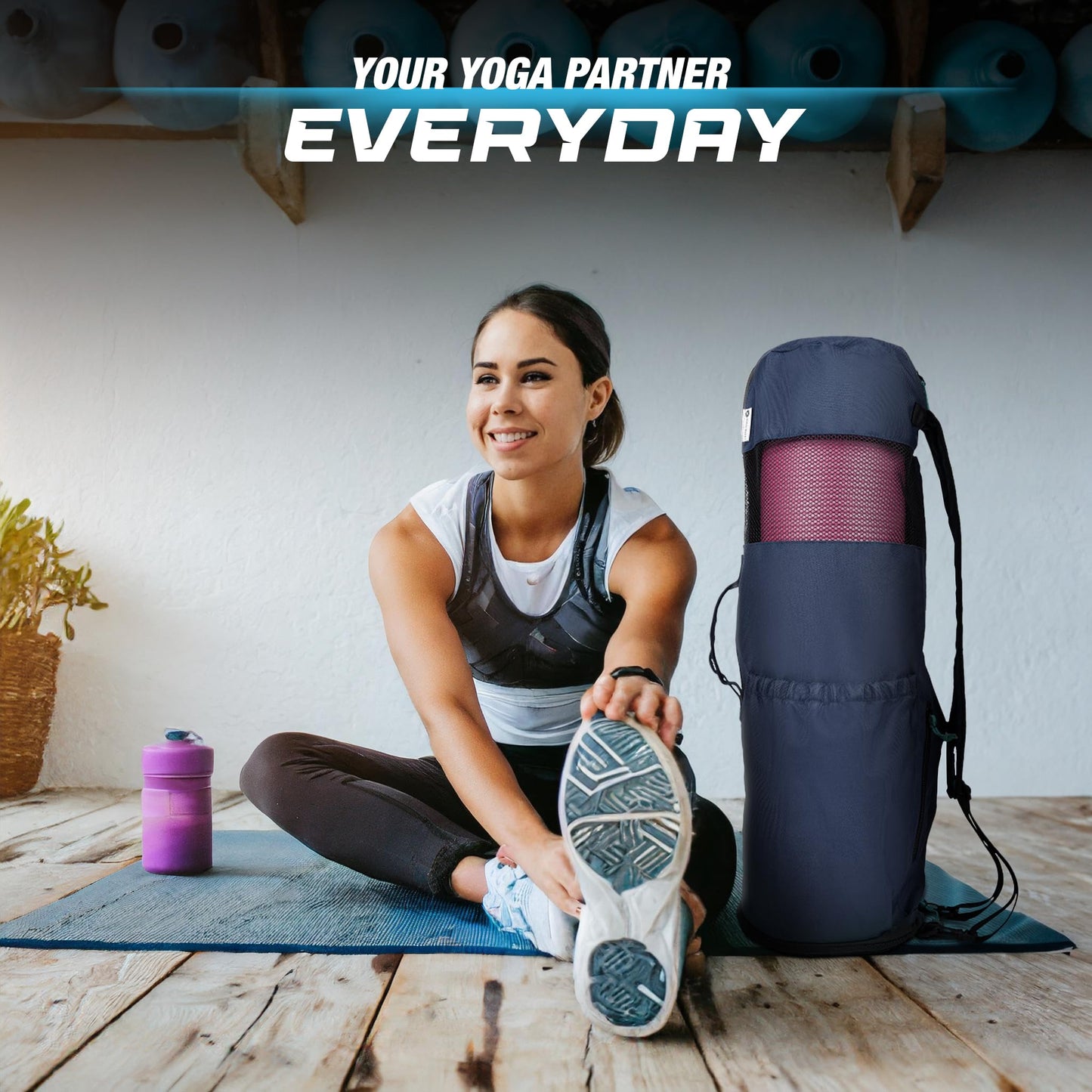 MAGNILAY Yoga Mat Bag with Adjustable Strap & Pockets