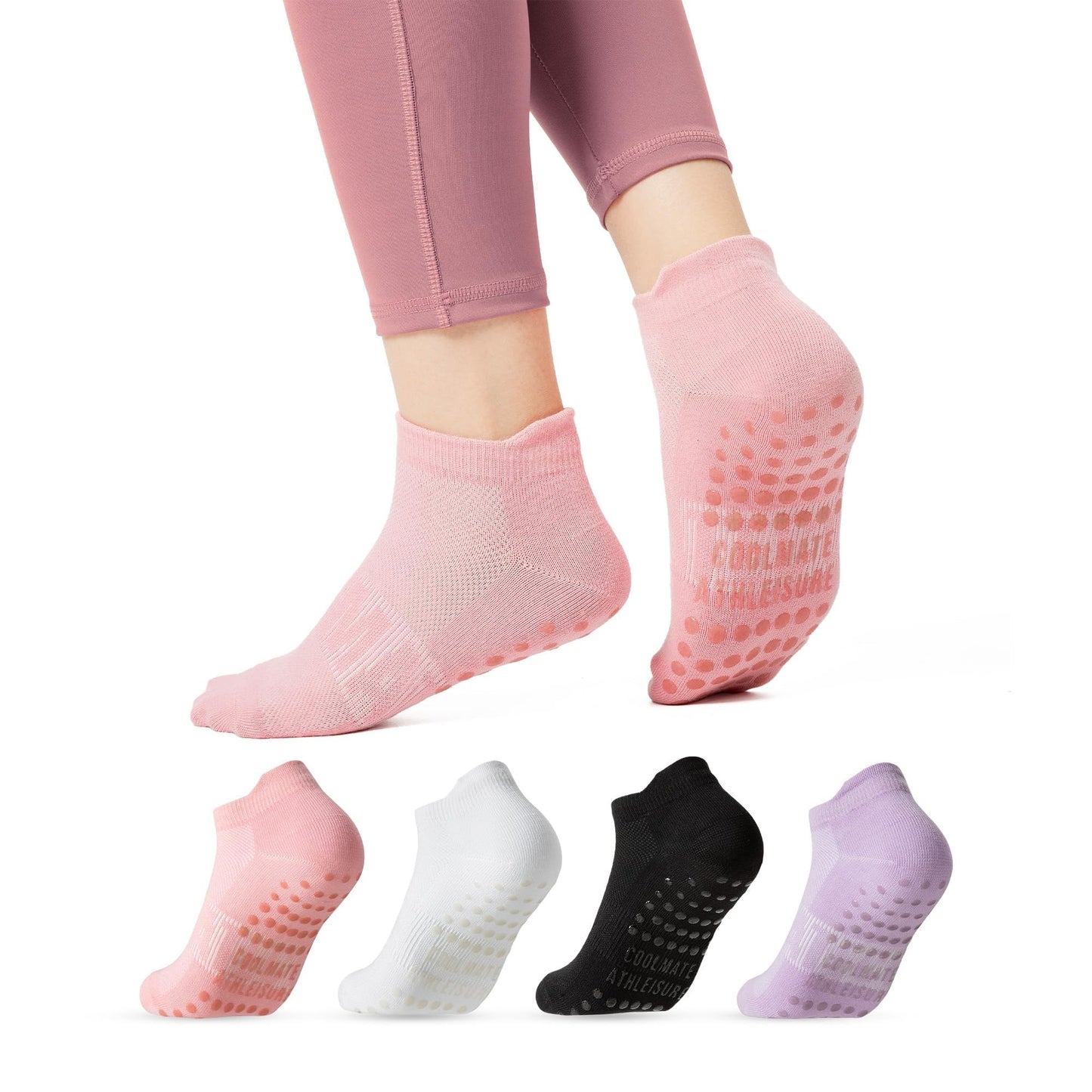 CoolMate Women’s Non-Slip Pilates Yoga Socks
