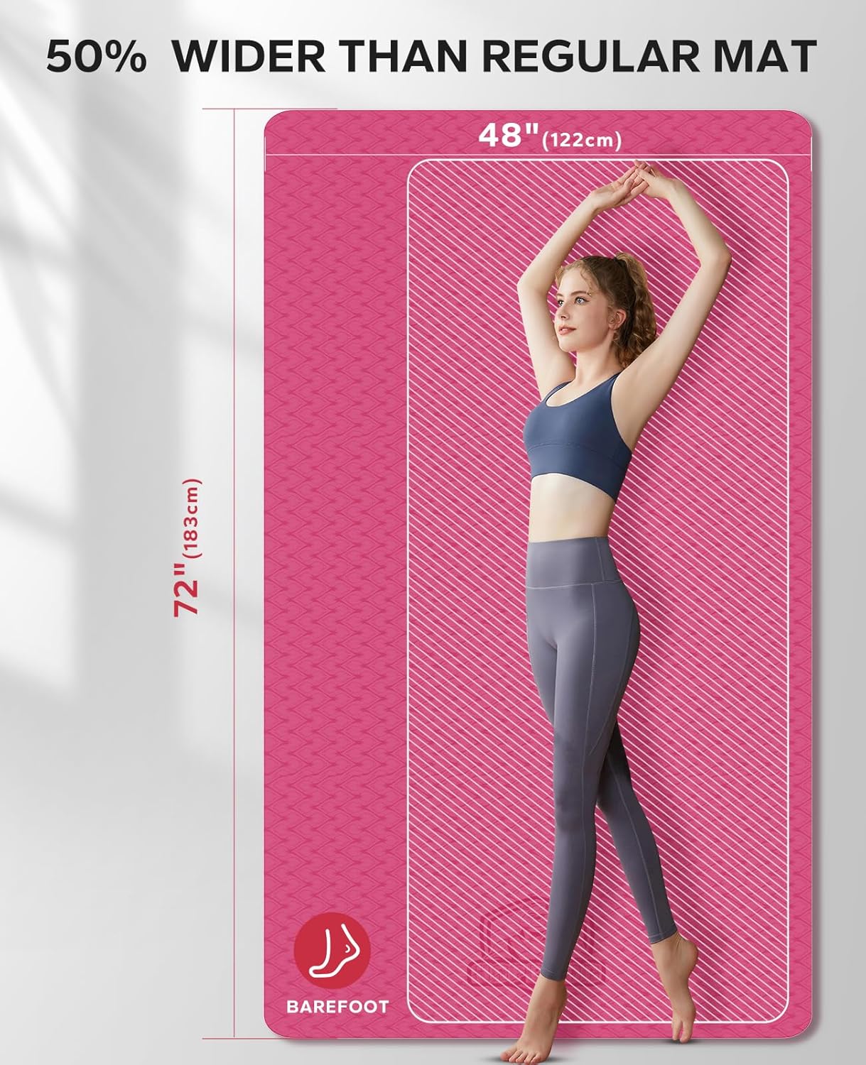 HAPBEAR Extra-Large Non-Slip Yoga & Exercise Mat