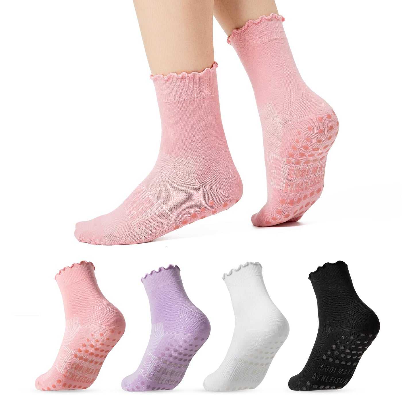 CoolMate Women’s Non-Slip Pilates Yoga Socks