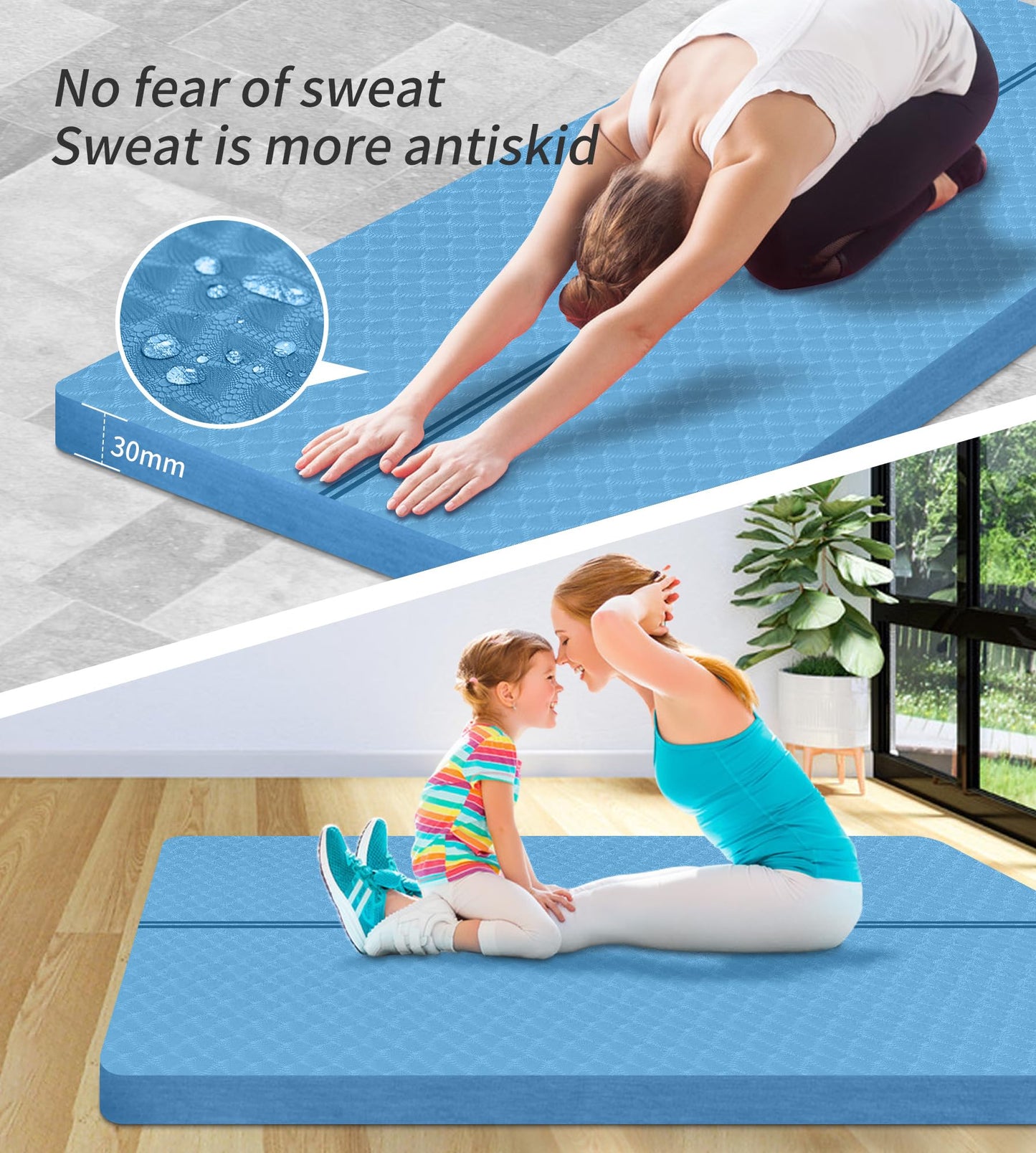 Nuveti Large Thick Yoga & Exercise Mat with Bag