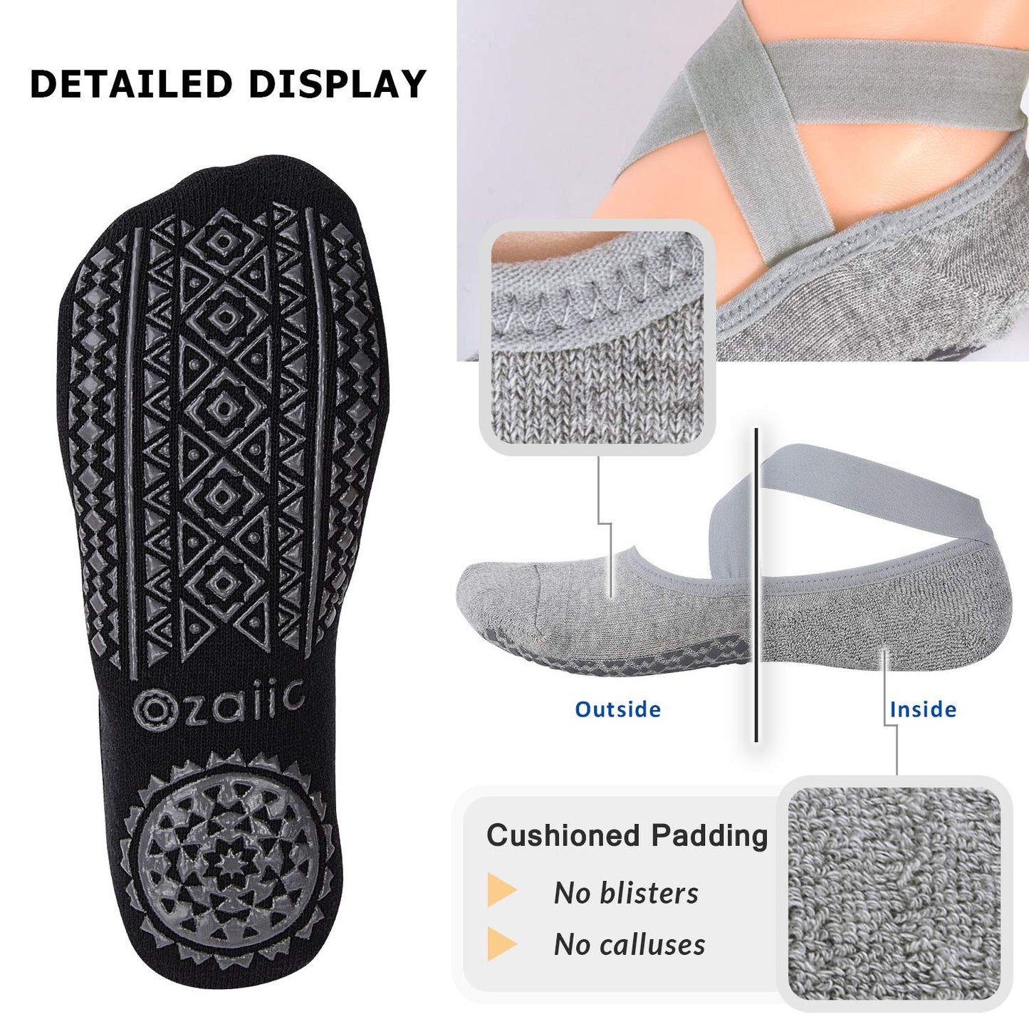 Ozaiic Non-Slip Yoga Socks for Women