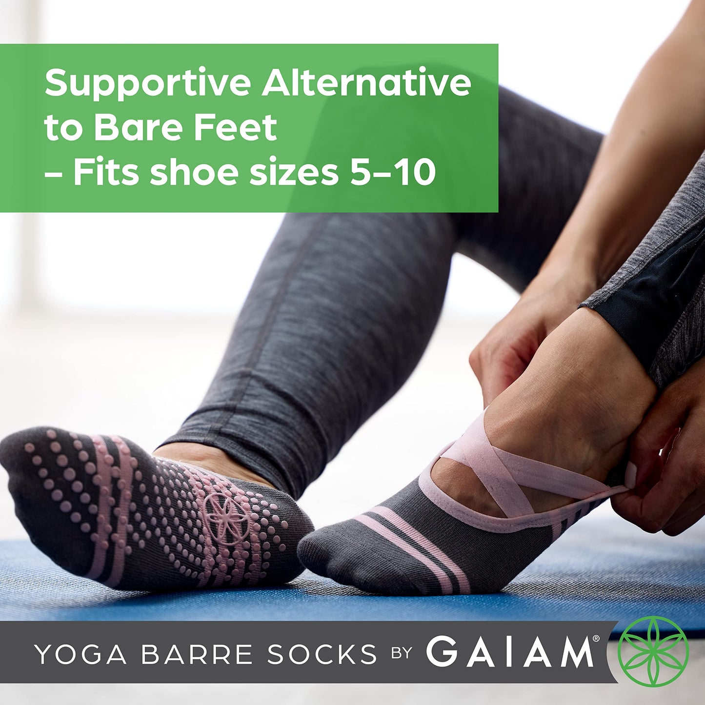Gaiam Grippy Studio Yoga Socks for Better Grip