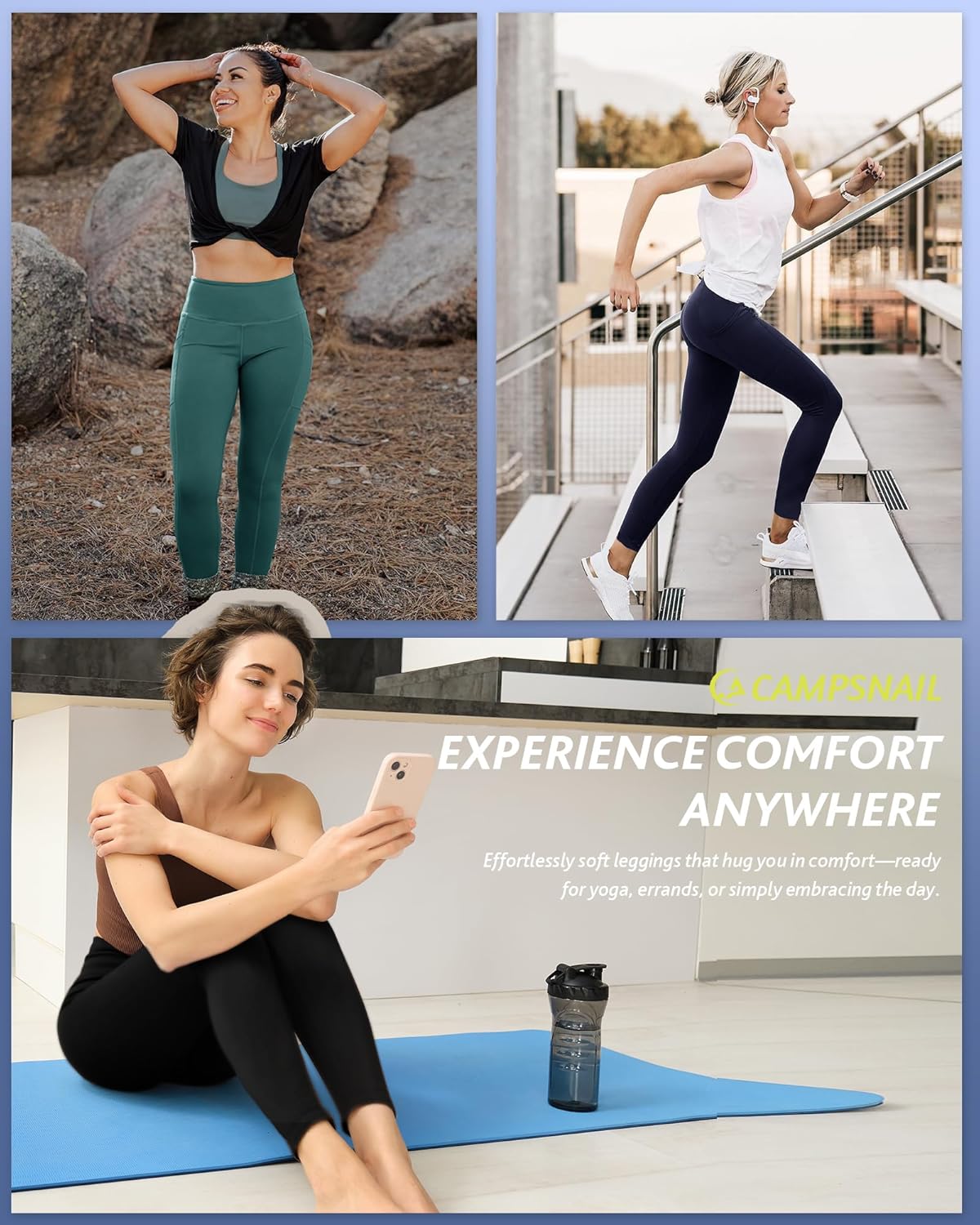 CAMPSNAIL 4-Pack Women’s High Waisted Leggings