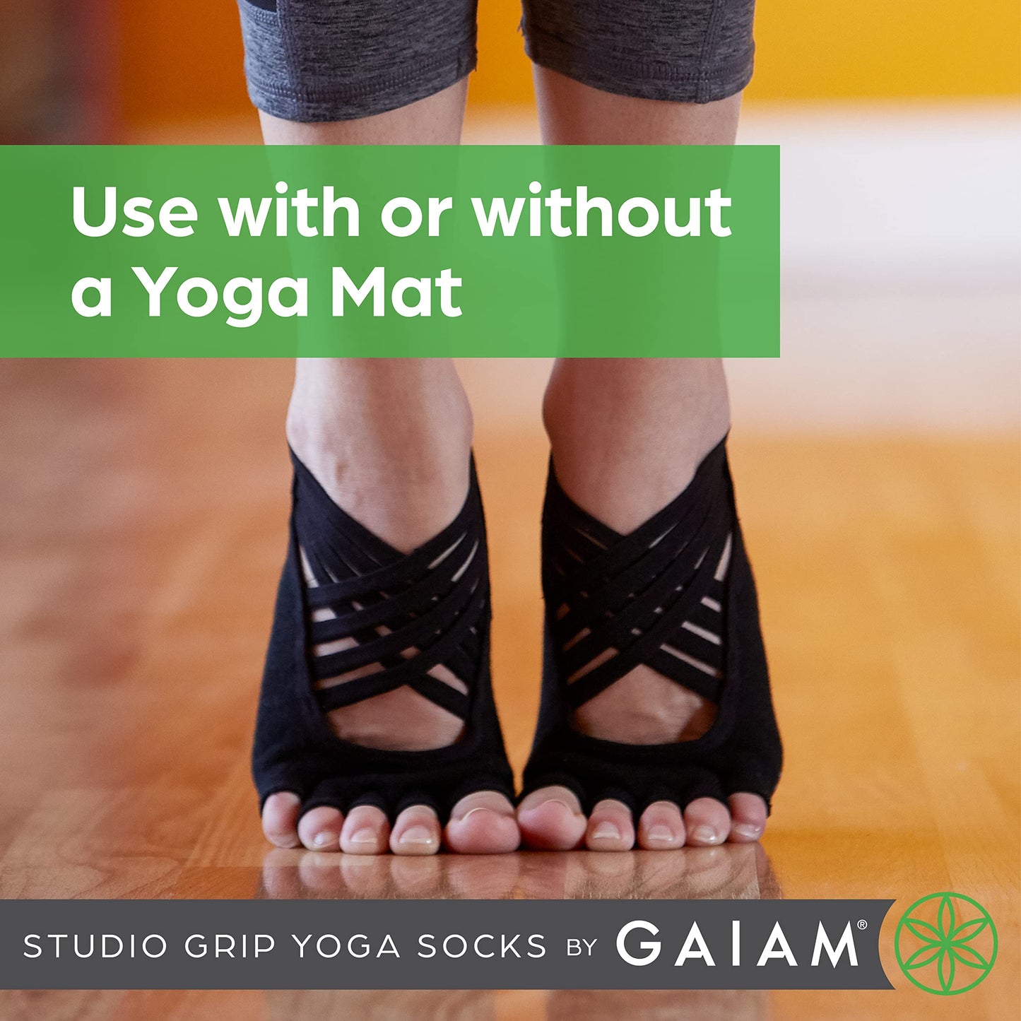Gaiam Grippy Studio Yoga Socks for Better Grip