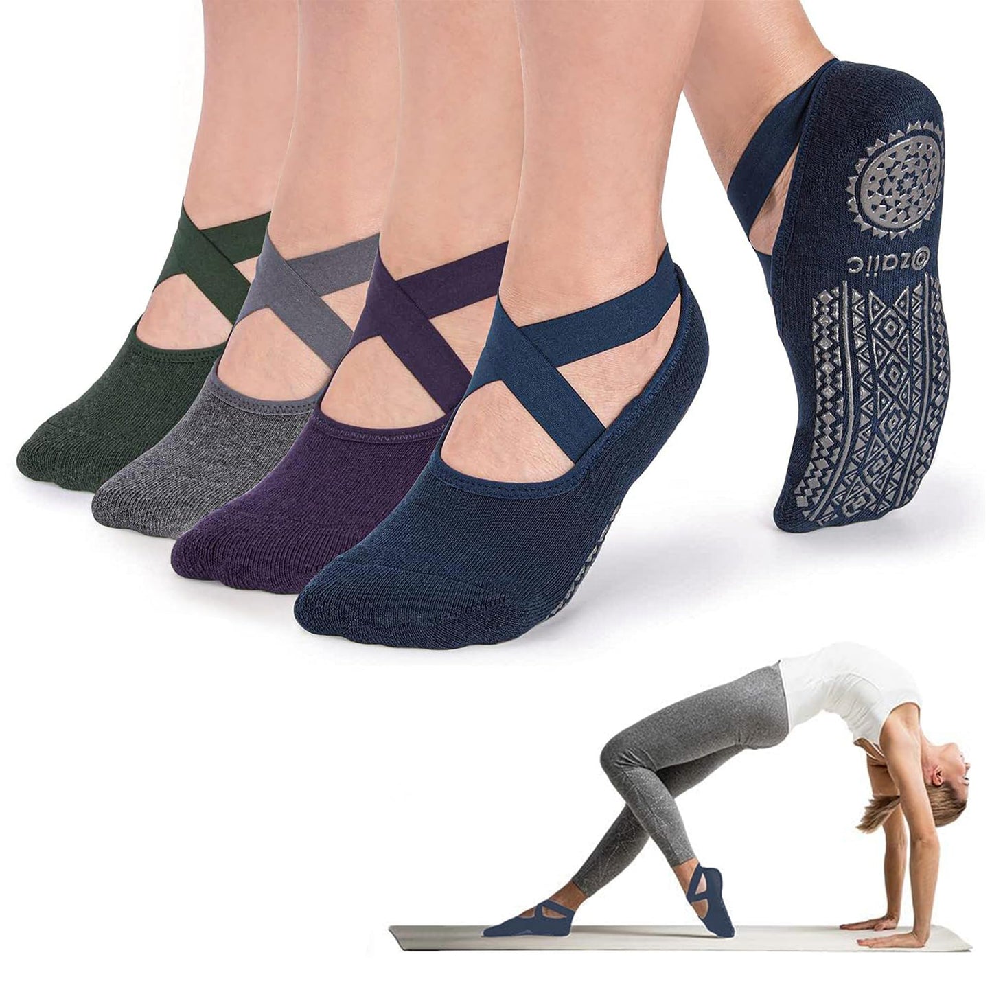 Ozaiic Non-Slip Yoga Socks for Women