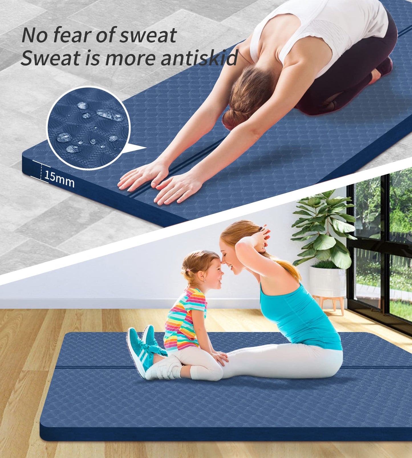 Nuveti Large Thick Yoga & Exercise Mat with Bag