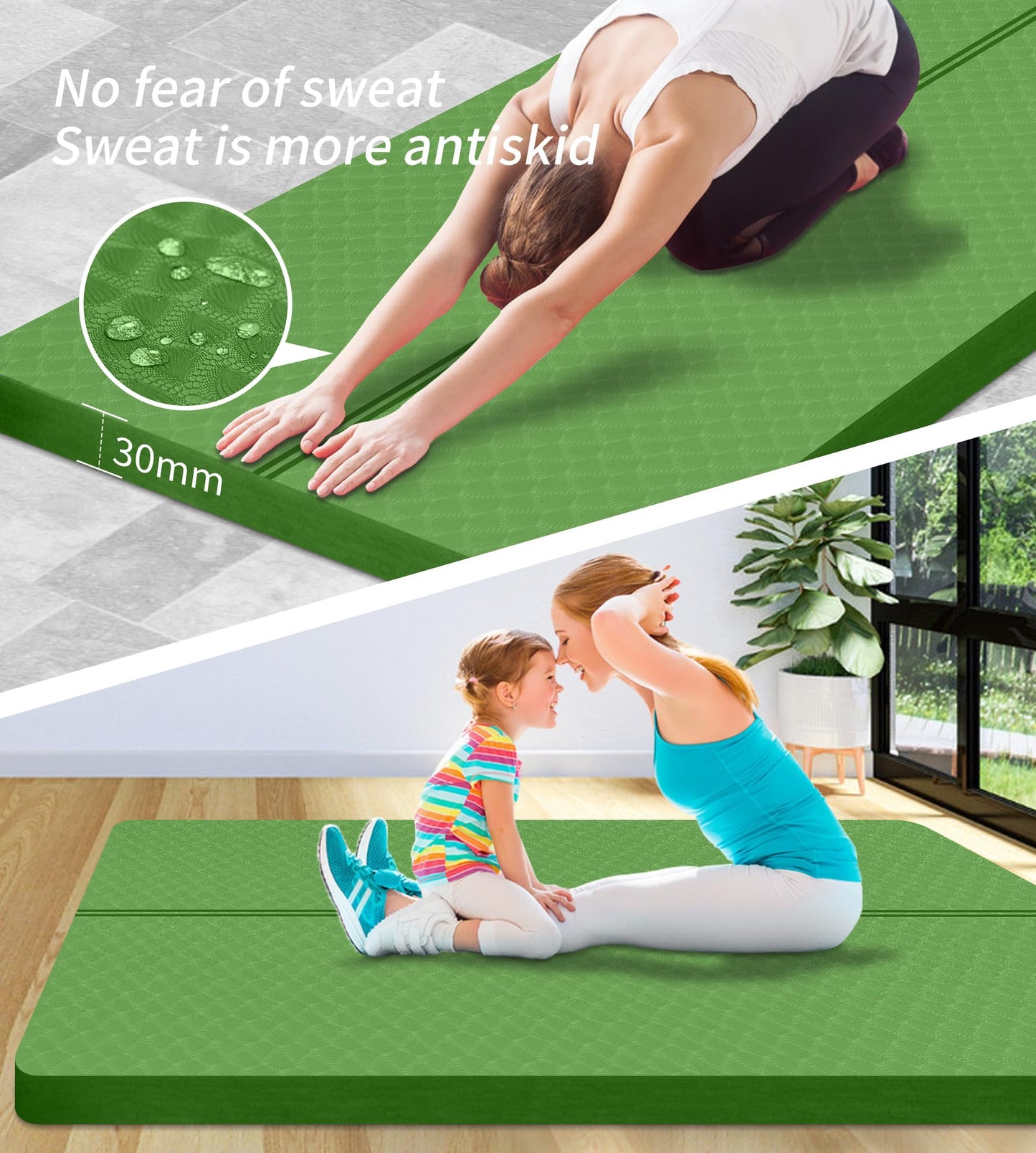 Nuveti Large Thick Yoga & Exercise Mat with Bag