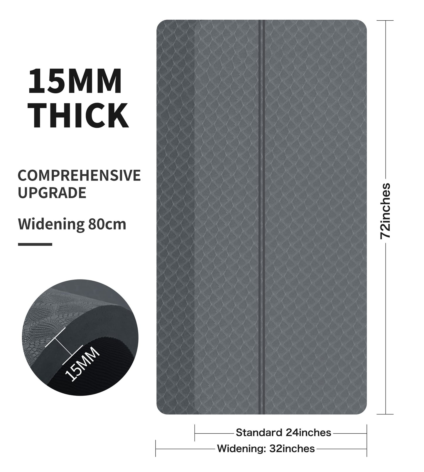 Nuveti Large Thick Yoga & Exercise Mat with Bag