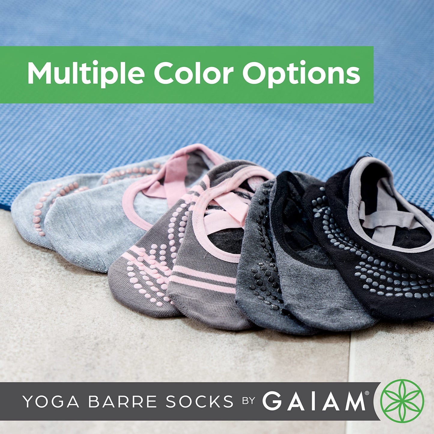 Gaiam Grippy Studio Yoga Socks for Better Grip