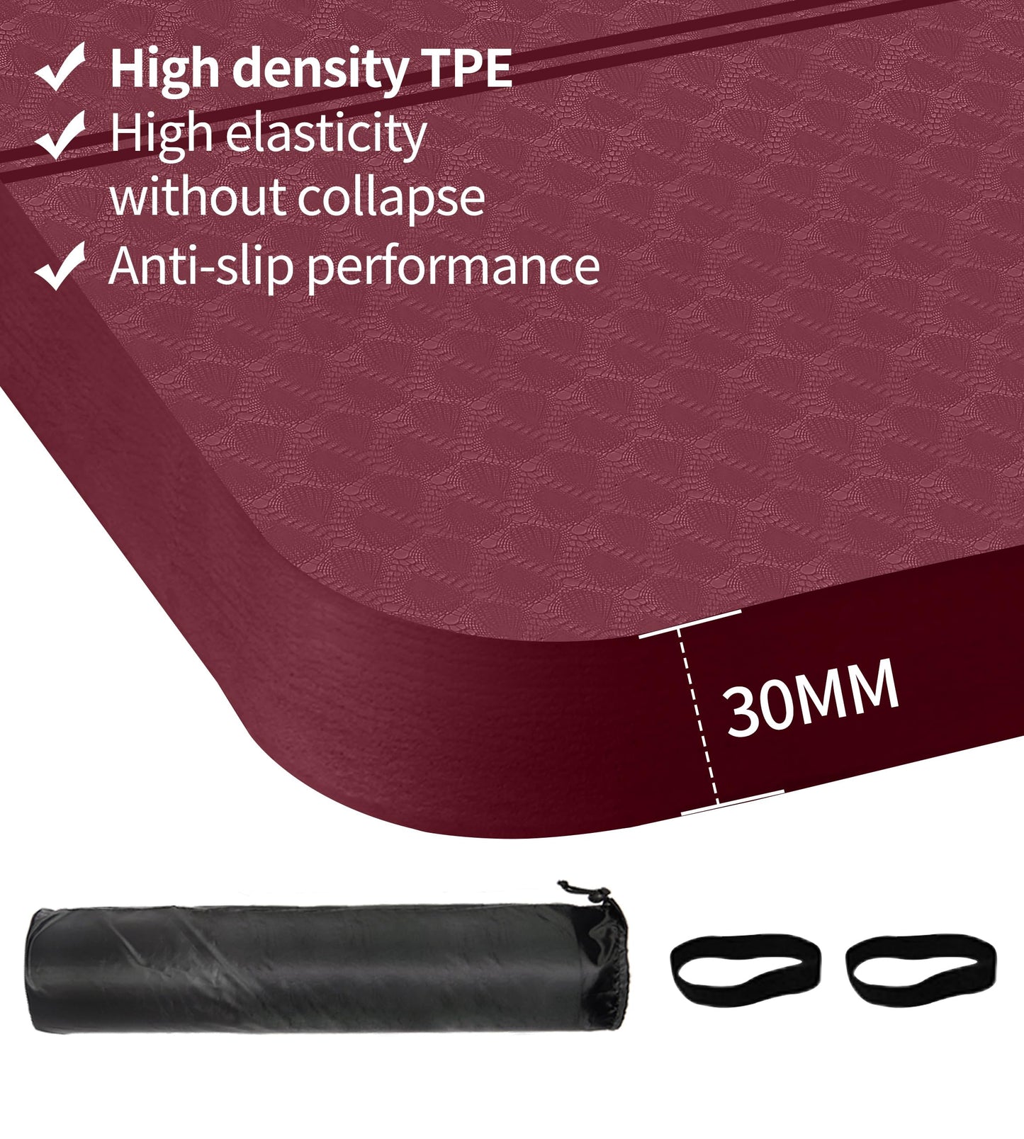 Nuveti Large Thick Yoga & Exercise Mat with Bag