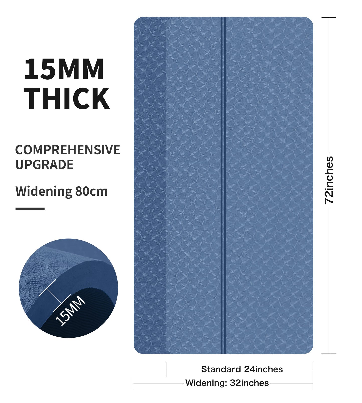 Nuveti Large Thick Yoga & Exercise Mat with Bag