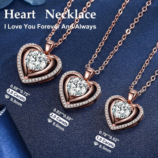 2.0 Ct Heart Necklace & Moissanite Earrings Set