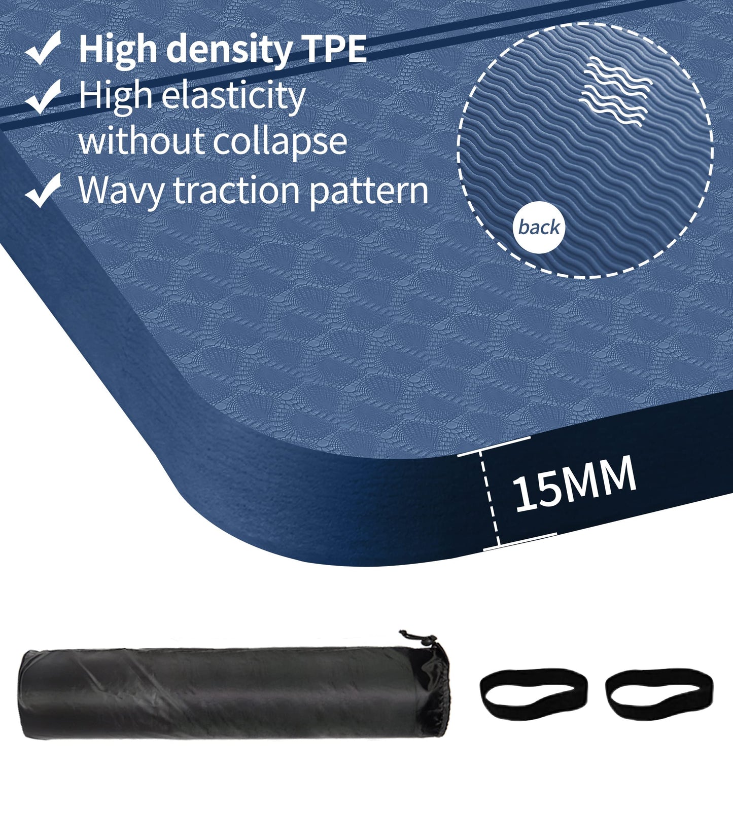 Nuveti Large Thick Yoga & Exercise Mat with Bag