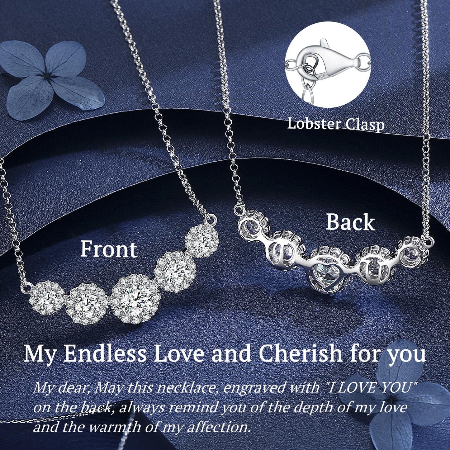 Moissanite Smile Pendant Necklace for Women