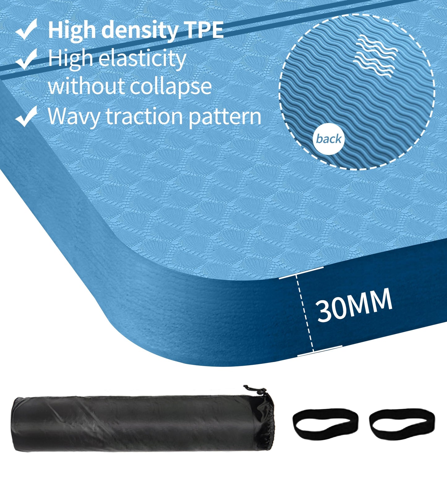 Nuveti Large Thick Yoga & Exercise Mat with Bag