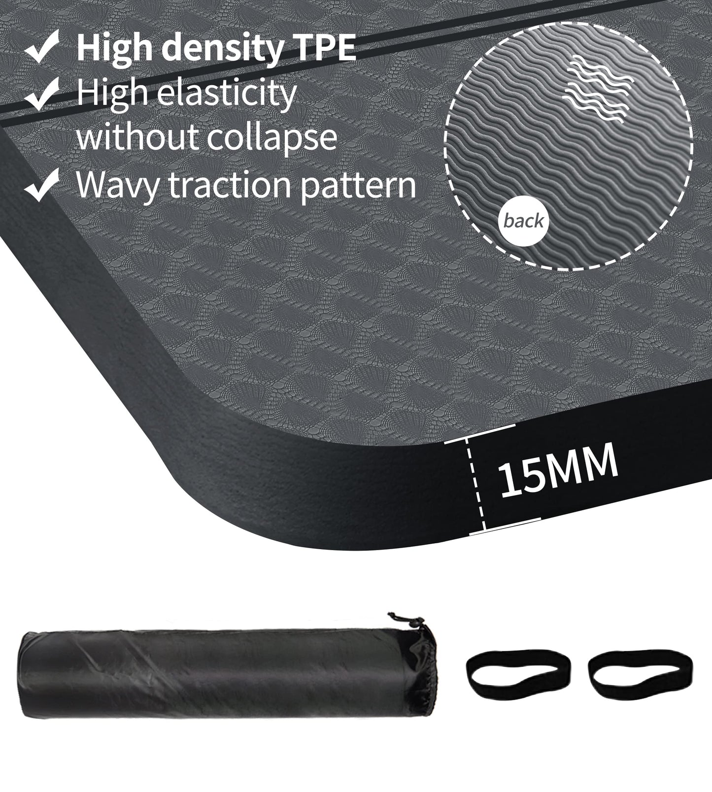 Nuveti Large Thick Yoga & Exercise Mat with Bag