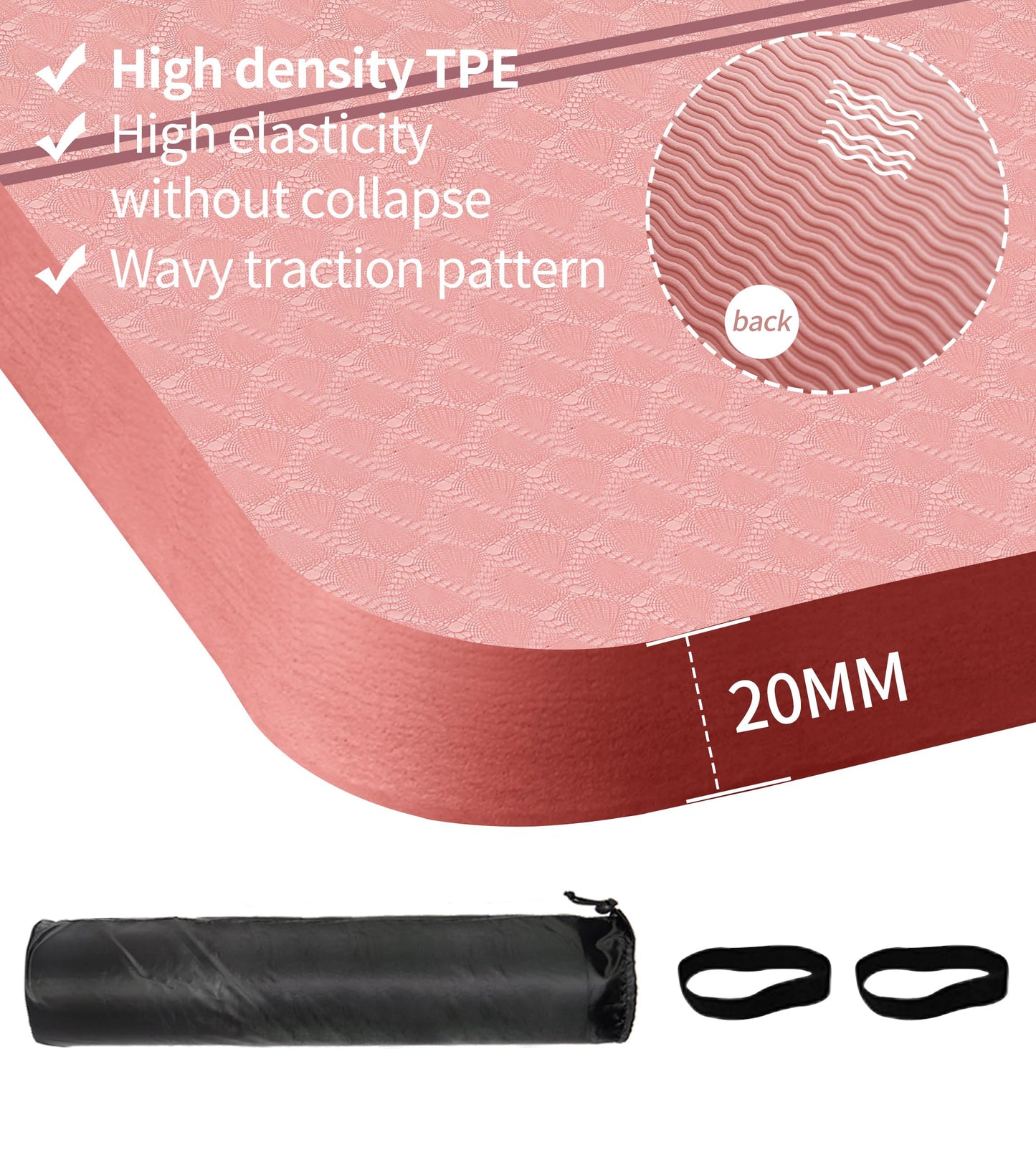 Nuveti Large Thick Yoga & Exercise Mat with Bag