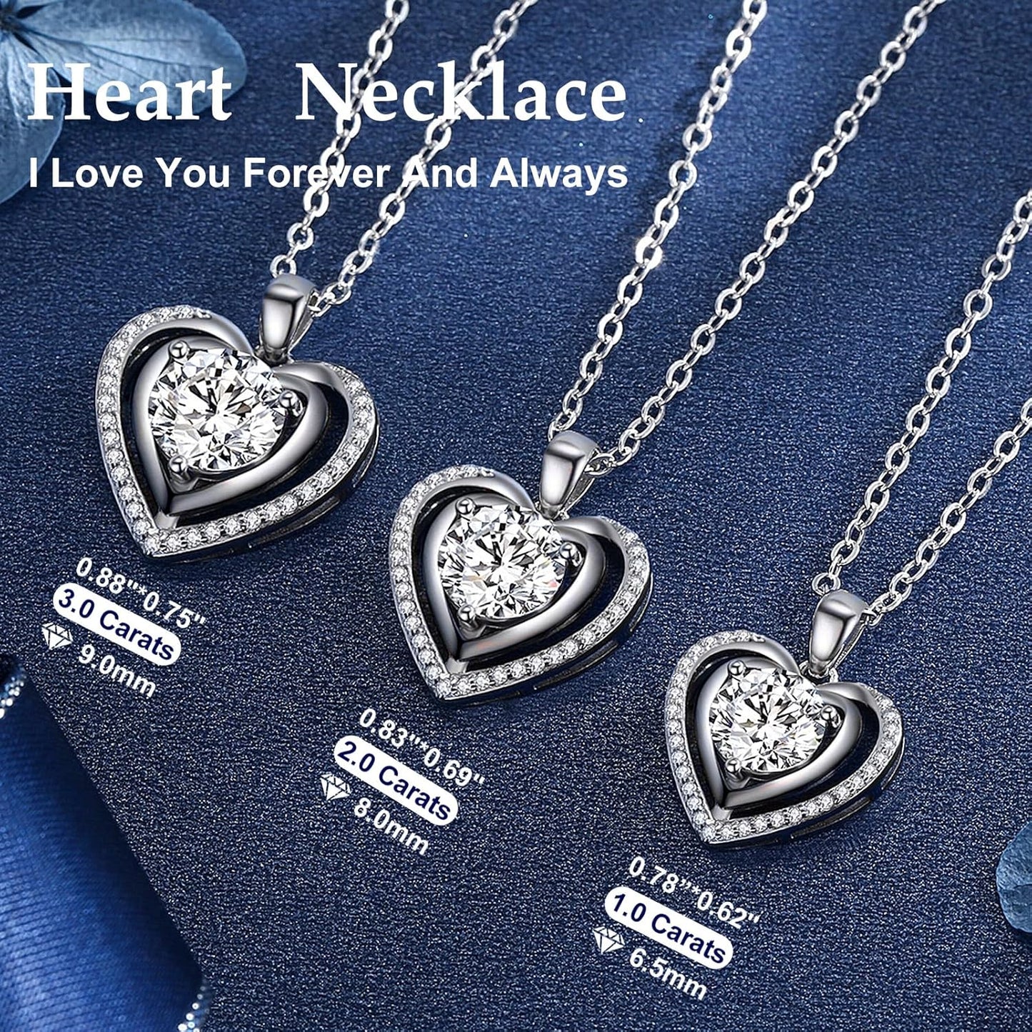 Diamond Heart Pendant & Moissanite Earrings Set