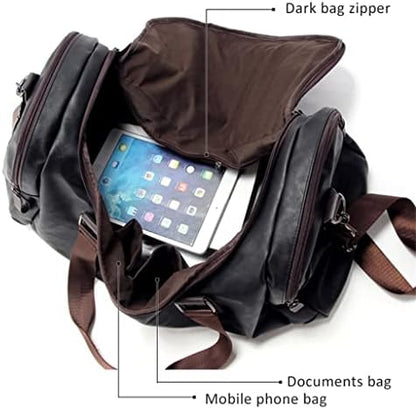 Men’s PU Leather Gym & Travel Bag