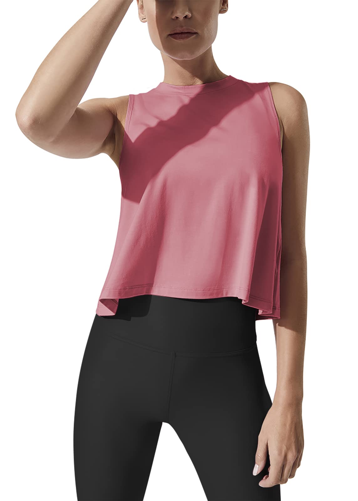 Mippo Women’s Flowy Cropped Workout Tank Top