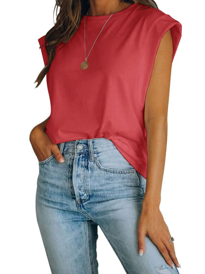 Women’s Cap Sleeve Crew Neck Tank Top