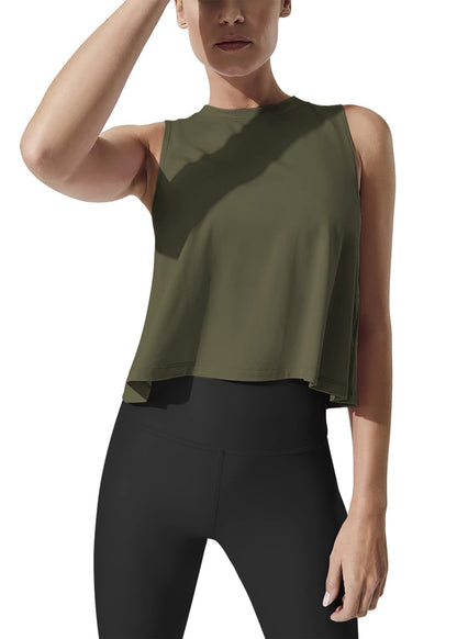 Mippo Women’s Flowy Cropped Workout Tank Top
