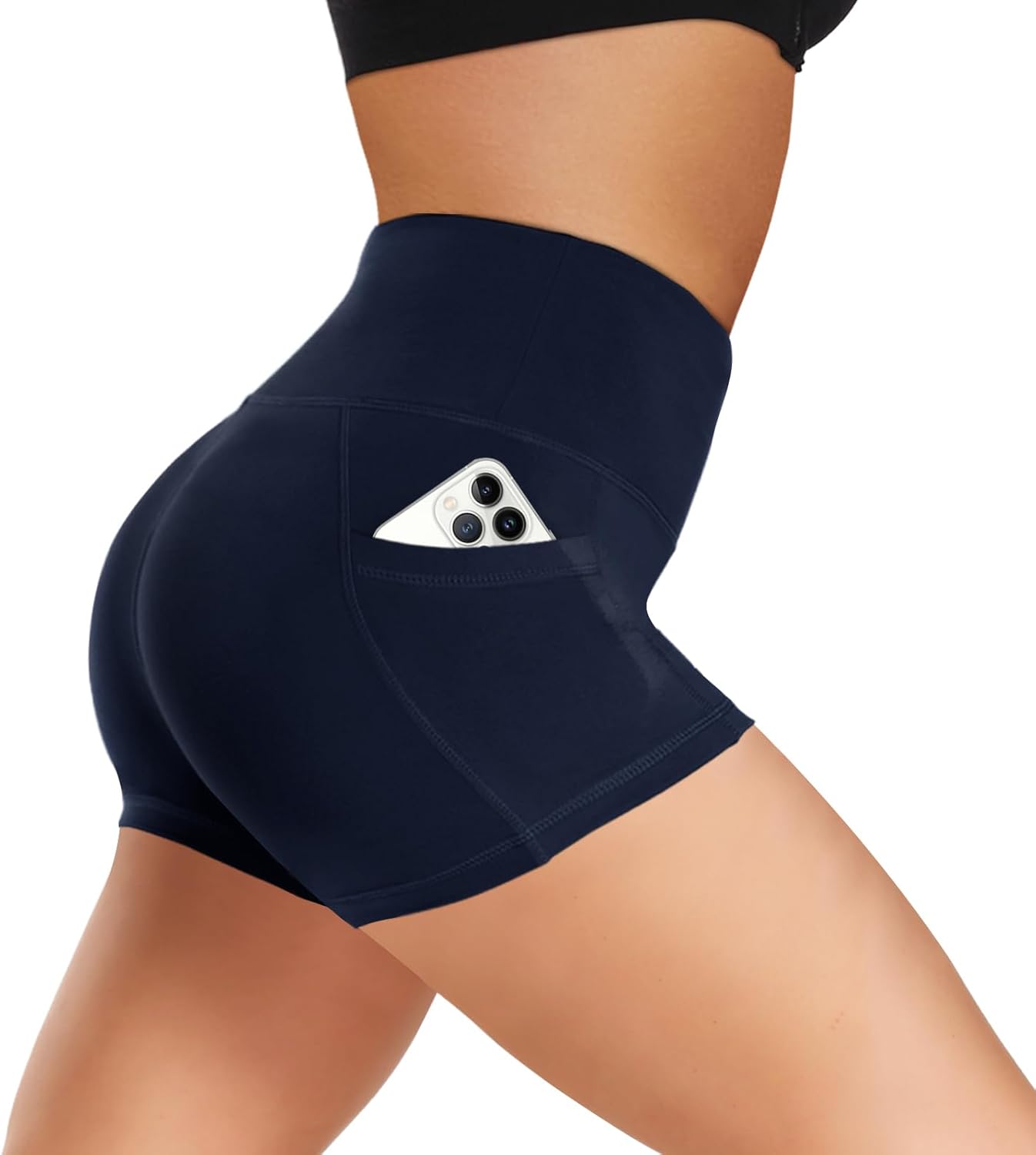 Women’s High-Waist Biker Shorts with Pockets