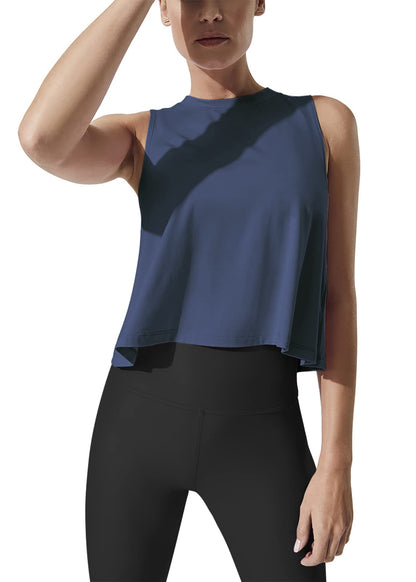 Mippo Women’s Flowy Cropped Workout Tank Top