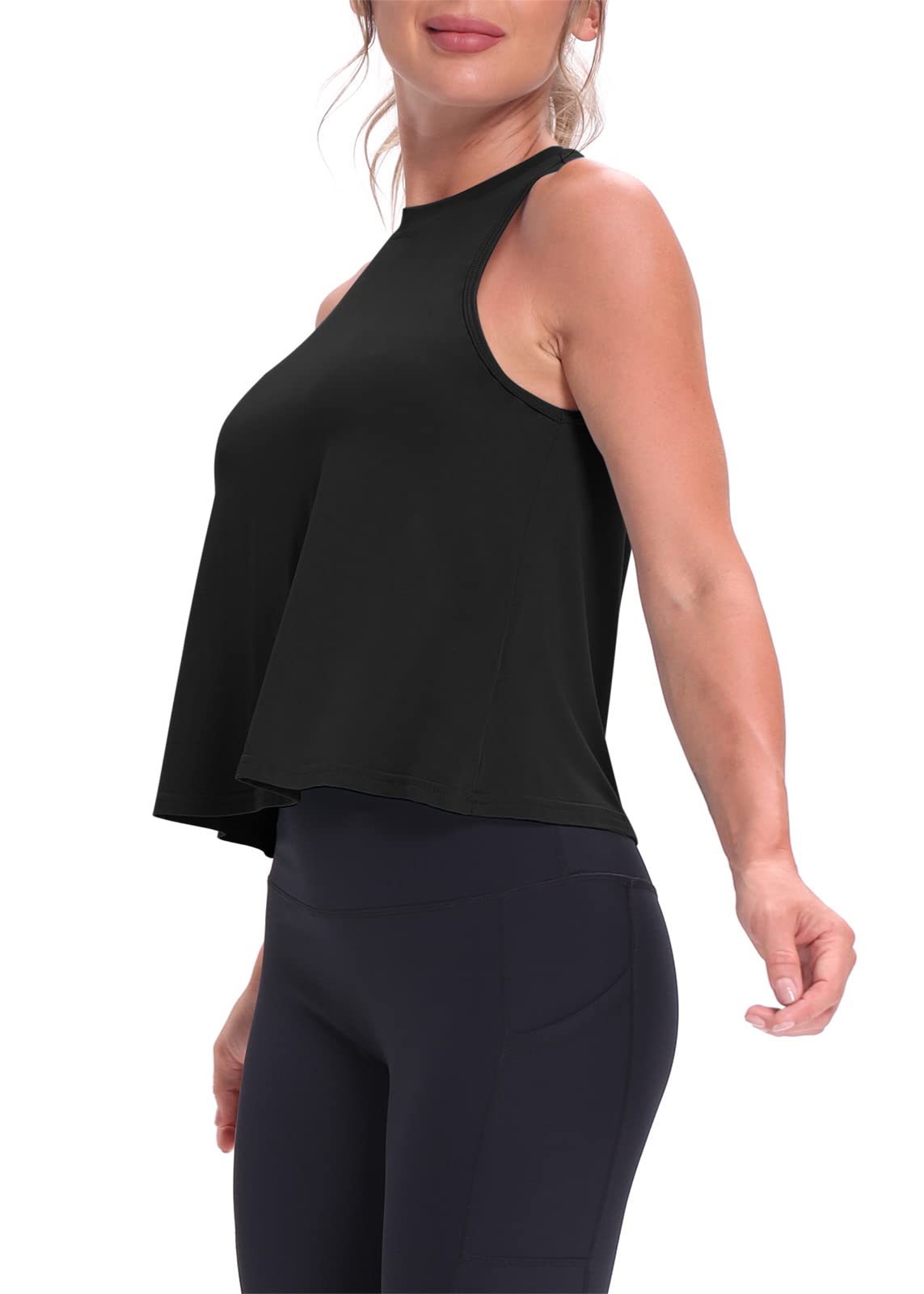 Mippo Women’s Flowy Cropped Workout Tank Top
