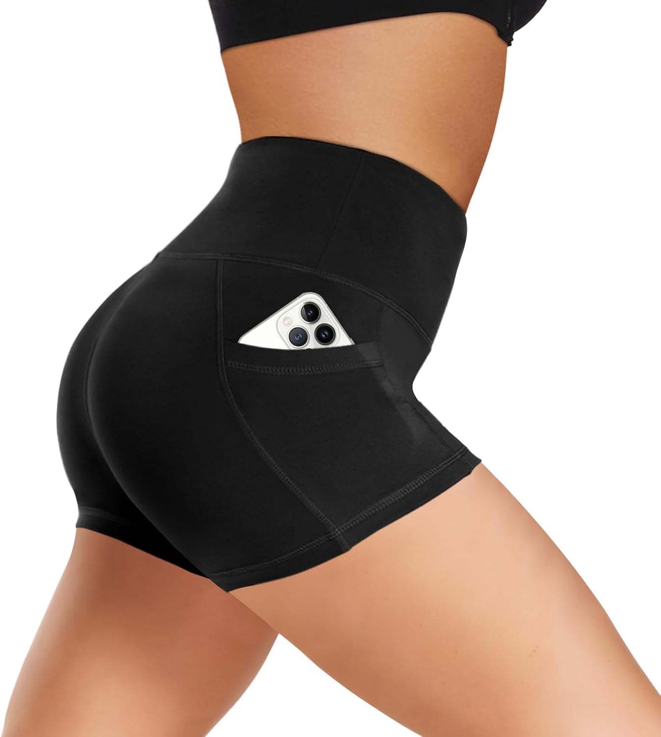 Women’s High-Waist Biker Shorts with Pockets