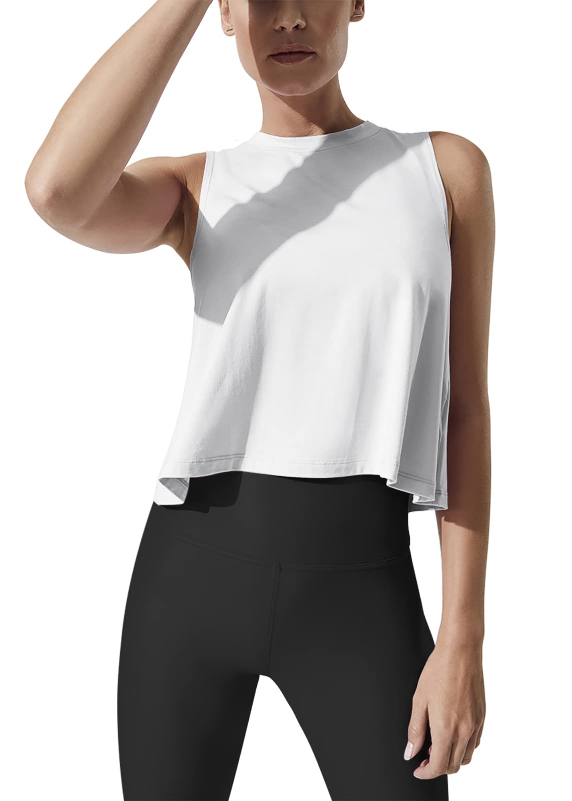 Mippo Women’s Flowy Cropped Workout Tank Top