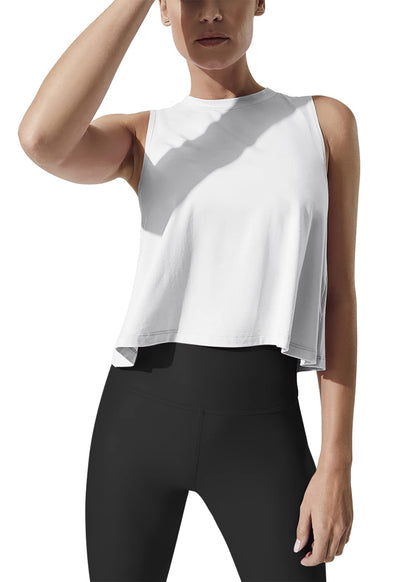 Mippo Women’s Flowy Cropped Workout Tank Top
