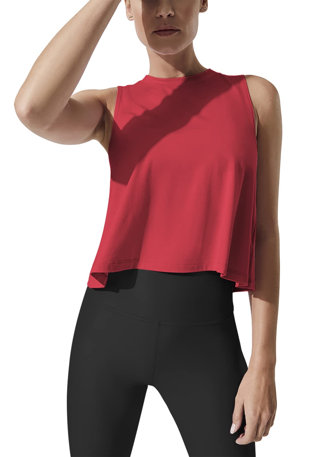 Mippo Women’s Flowy Cropped Workout Tank Top