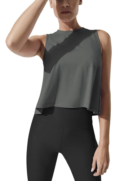 Mippo Women’s Flowy Cropped Workout Tank Top