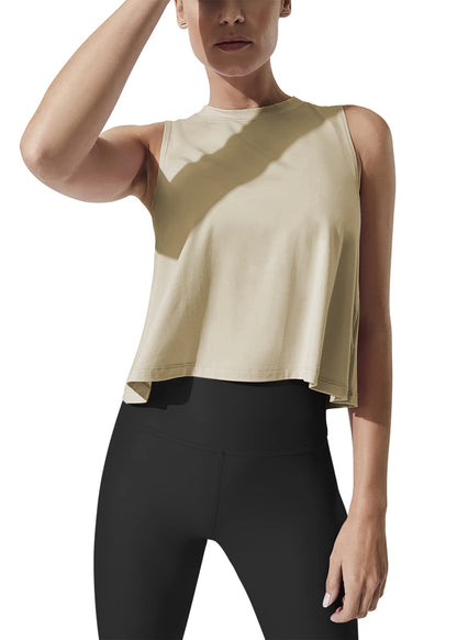 Mippo Women’s Flowy Cropped Workout Tank Top