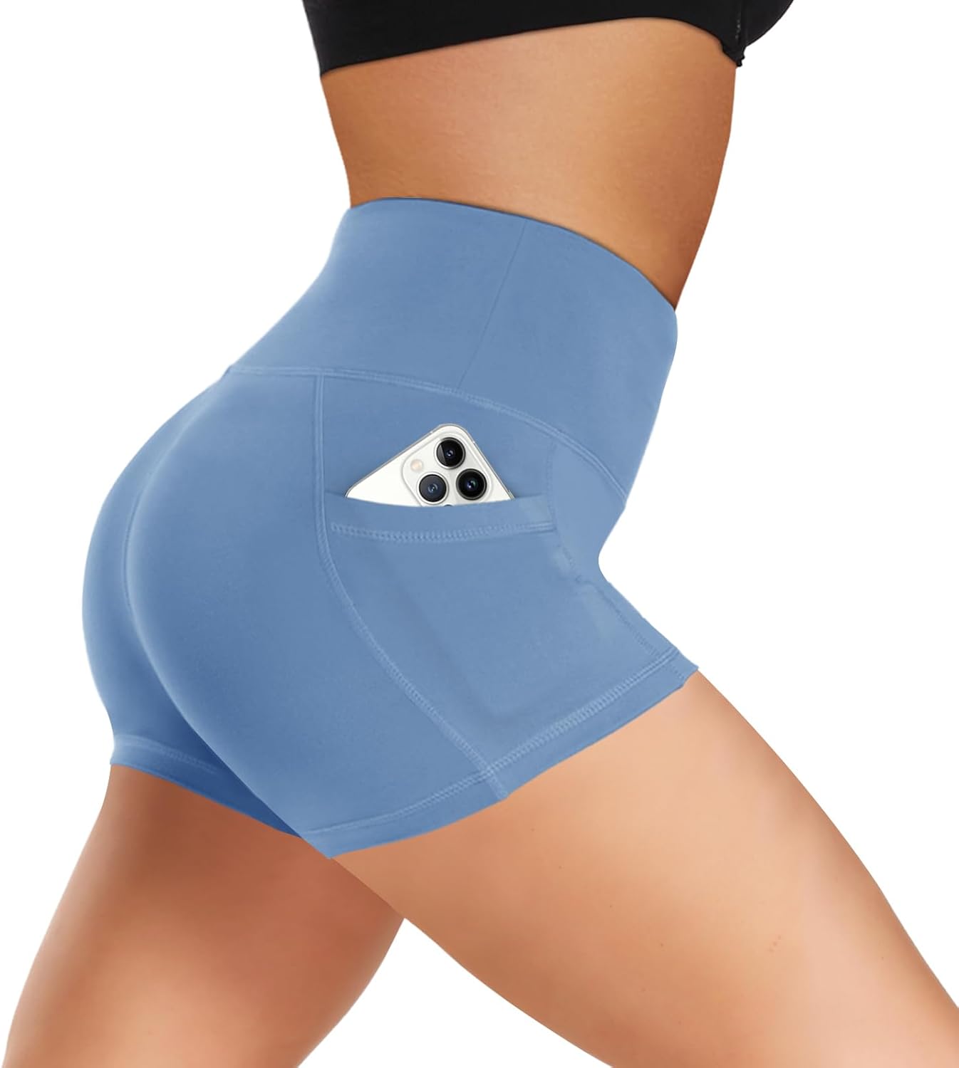 Women’s High-Waist Biker Shorts with Pockets
