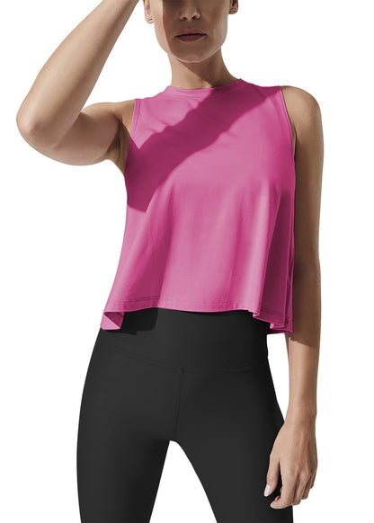 Mippo Women’s Flowy Cropped Workout Tank Top
