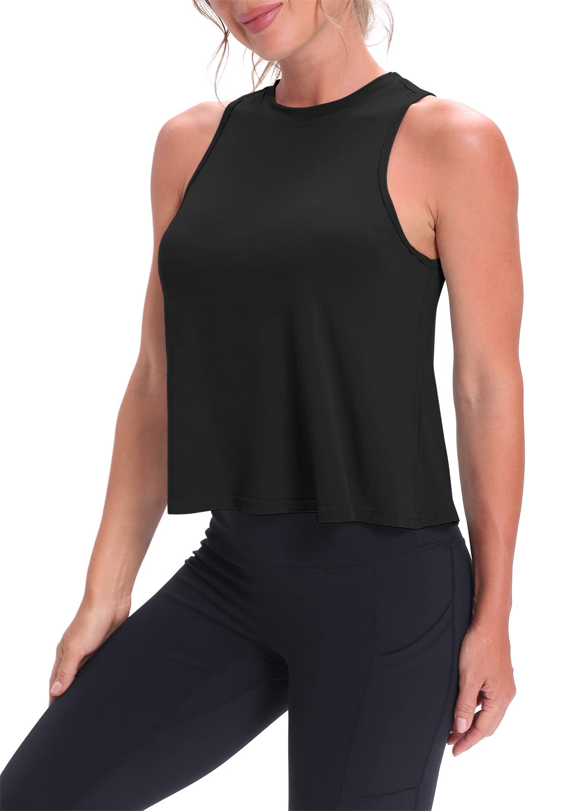 Mippo Women’s Flowy Cropped Workout Tank Top