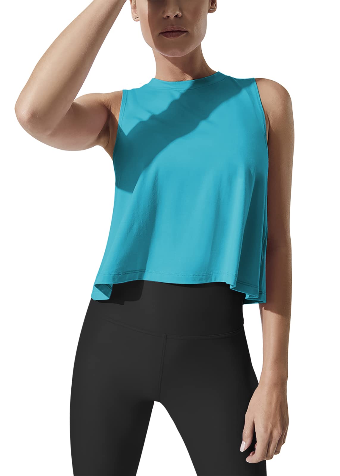 Mippo Women’s Flowy Cropped Workout Tank Top