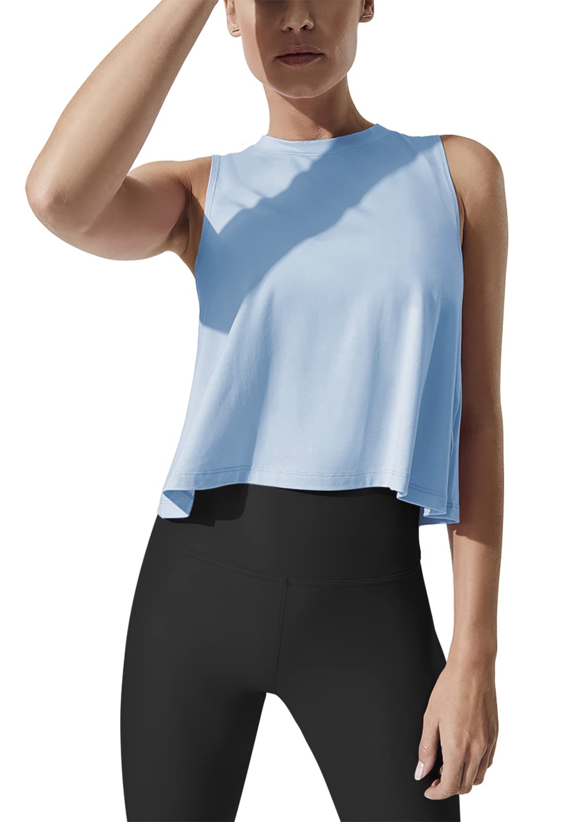 Mippo Women’s Flowy Cropped Workout Tank Top