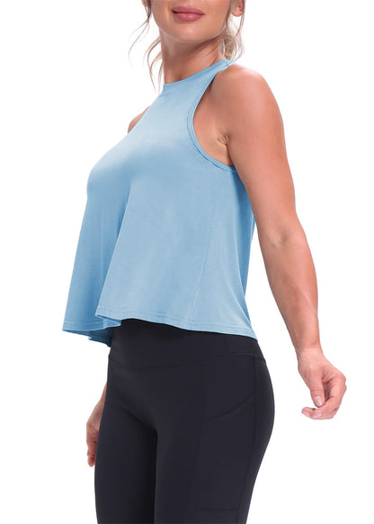 Mippo Women’s Flowy Cropped Workout Tank Top