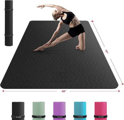 HAPBEAR Extra-Large Non-Slip Yoga & Exercise Mat